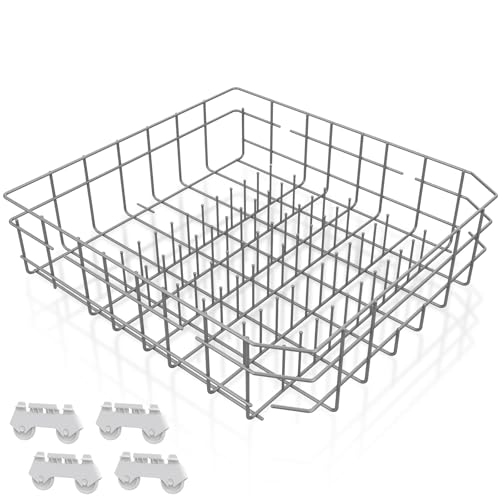 2026 UPGRADED W10728159 Dishwasher Lower Rack Replacement W10525646 Compatible with Kitchenaid Kenmore Whirlpool Maytag Dishwasher Bottom Rack Parts KDFE104DSS4/KDTE104ESS4 Comes 4pcs WP3376961 Roller