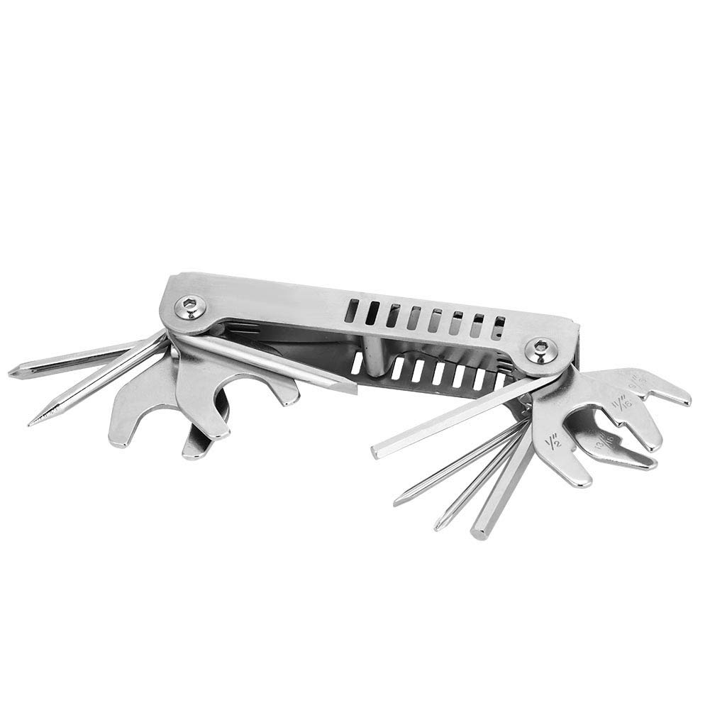 Dive Tool, 13-in-1 Scuba Diving Tool, 4.7in Diver Pick Valve Repair, Acero Inoxidable bucear Multi Tool, Impermeable Scuba Wrench Pocket Tool
