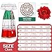 Riyiper Traditional Mexican Dress for Women Fiesta Senorita Costume Spanish Dress with Flower Hair Clip Headband(Large)