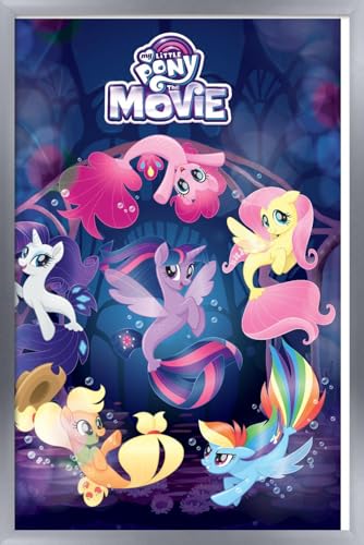 Trends International Hasbro My Little Pony Movie - Underwater Wall Poster, 22.375" x 34", Silver Framed Version
