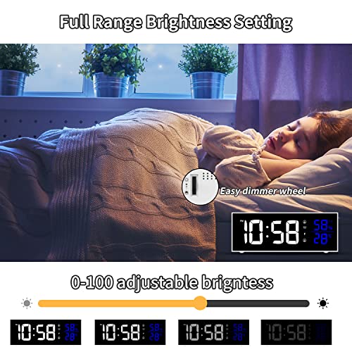 Alanas Digital Alarm Clocks For Bedrooms, Dual Alarms With Snooze, Nature Sound, Built In Rechargeable Backup Battery, Temperature And Humidity Display, Adjustable Dimmer, Voice Control. #TOP3