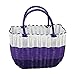 24station Bunter gesponnener Einkaufskorb-Taschen-Taschen-Duschkorb, Lila und Weiß