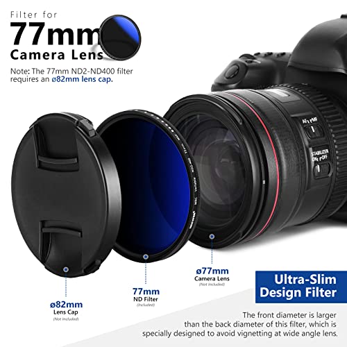 NEEWER 77mm Variable ND Filter ND2-ND400 (1-9 Stops), Neutral Density Filter, Multiple Coatings, Water and Scratch Resistant by NEEWER - Used condition - Image 9