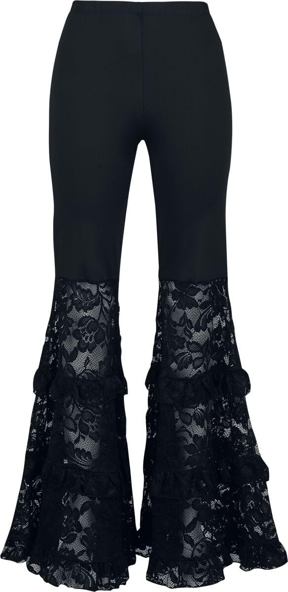 Gothicana by EMP Mujer Pantalones de Tela Dark Romance Negro