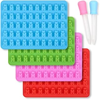 homEdge Silicone Gummy Bear Candy Molds, Set of 4 Packs Non Stick Food