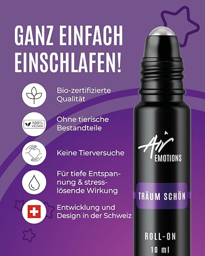 Air Creative® Einschlafhilfe Kinder natürlich - Träum schön Roll-On mit Lavendelöl & Mandarinenöl - ohne Melatonin -100% naturrein, sanft & beruhigend, 10 ml