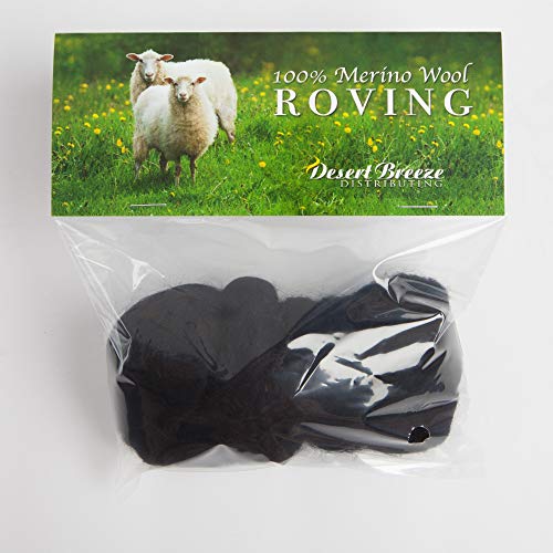 Desert Breeze Distributing WM-BLCK Merino Wool Roving, Premium Combed Top thumb #1