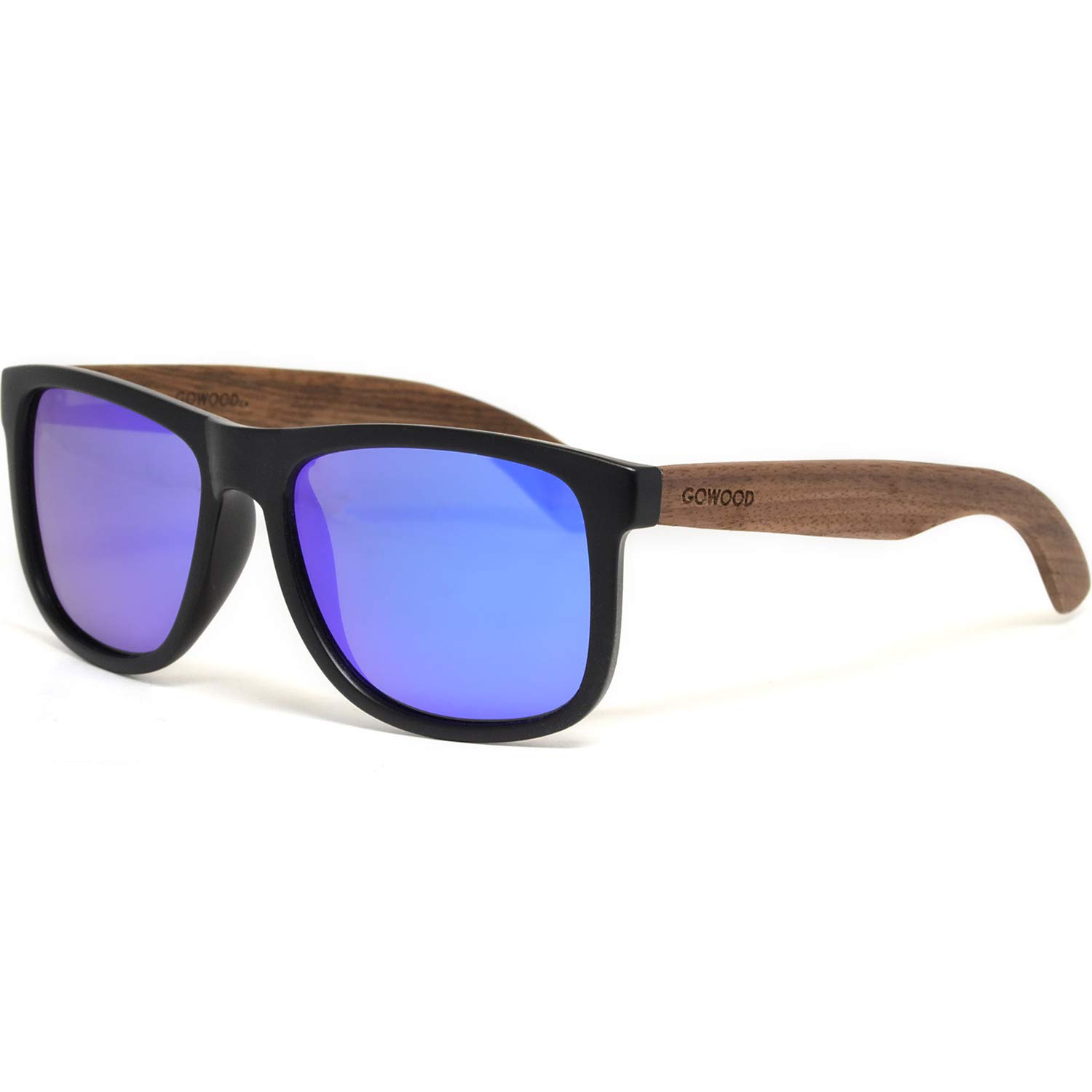 GOWOODWalnut Wood Square Sunglasses For Men and Women with Polarized Lenses