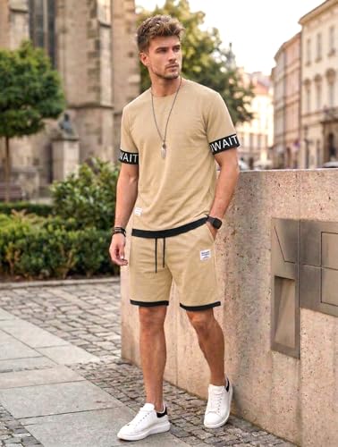 Image of Lymio Cord Set for Men | Casual Co-ord Set for Man | Trendy Matching Outfit | Stylish T-Shirt and Short for Men (SSM-CS-1-3)