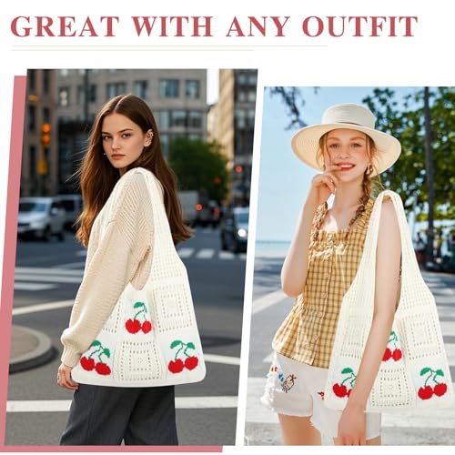 Bolsa de malla de crochet para playa para mujer miniatura 2