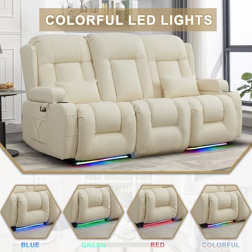 Image of URRED Wall Hugger Power Recliner Sofa with Massage and Heat,Irovy
