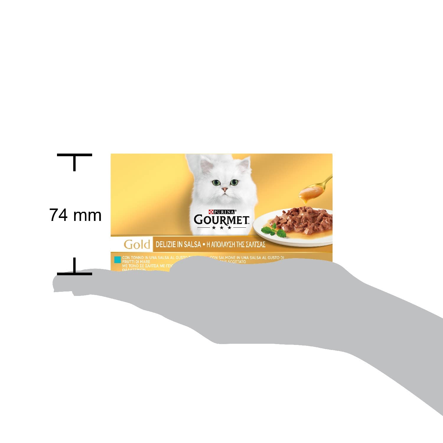 PURINA GOURMET GOLD Umido Gatto Delizie In Salsa con Salmone e Tonno - 48 lattine da 85g ciascuna (12 confezioni da 4x85g)
