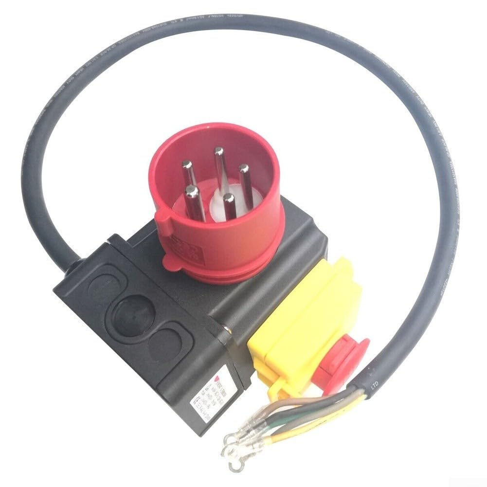 Interrupteur électromagnétique 12 A 400 V Protection sous tension Interrupteur de sécurité industriel PVC étanche IP54 Interrupteur d'arrêt d'urgence pour tours, fraisage, machines d'atelier