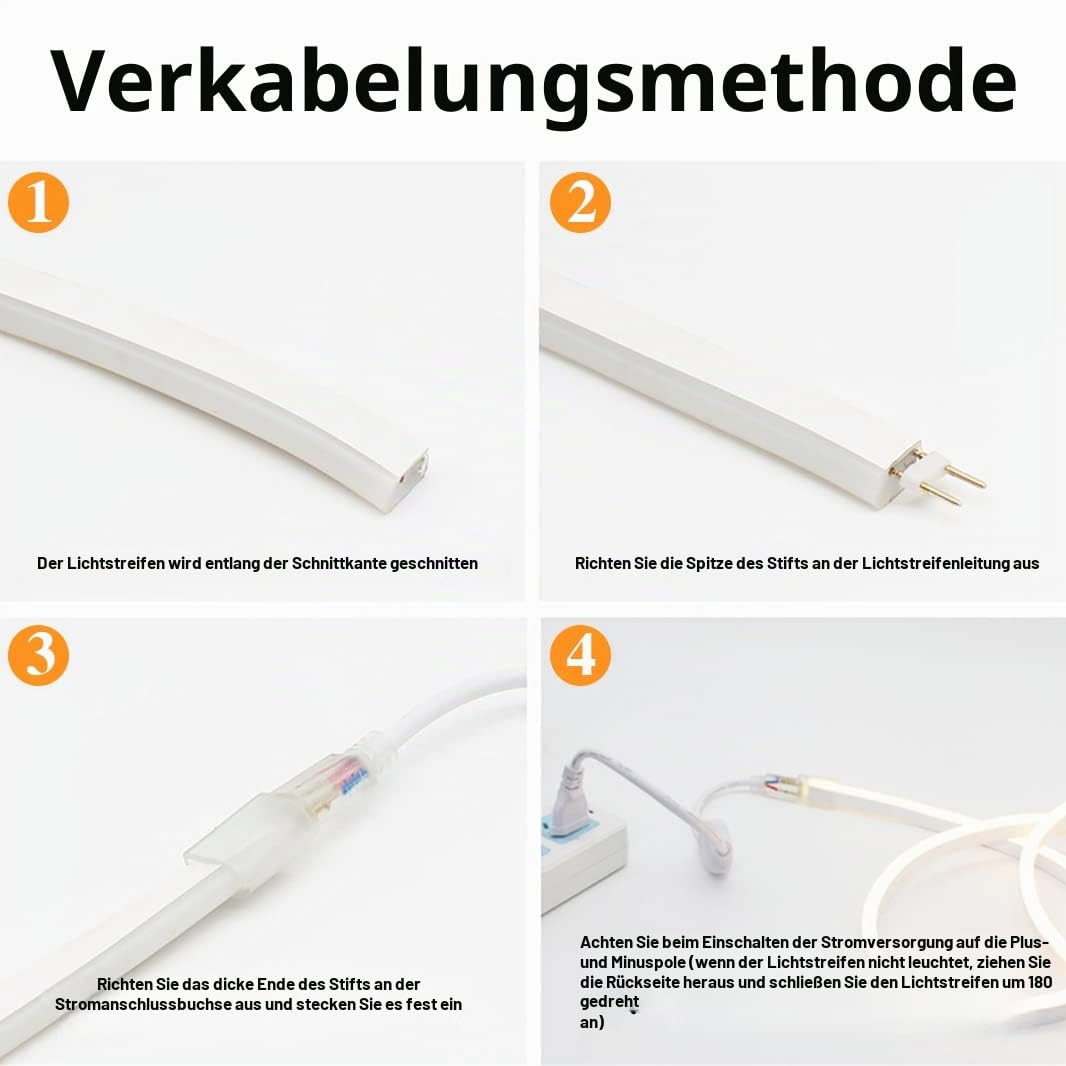 YOODI Neon LED Strip 10M, 230V LED Strip Outdoor Warmes Licht LED Flexible Lichtleisten 120LED/M, PVC Schneidbare Wasserdichte IP65 Neonlichter für Indoor Outdoor, Inklusive Netzteil