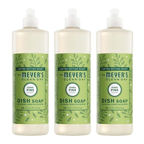 Image of MRS. MEYER'S CLEAN DAY Liquid Dish Soap, Iowa Pine Scent, 16 Fl Oz Bottle - 3 Pack