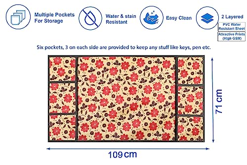 Image of Stylista Refridgerator top Cover Suitable for Samsung RR21C2H25CR /HL, 189 Liter Fridge, Dimension (WXD) 71x109 CM, Sprig Pattern Multicolor