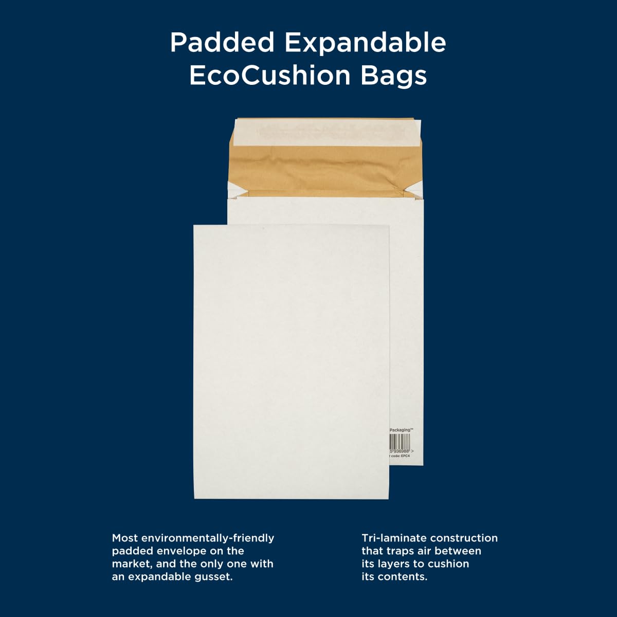 Vita Blake EPE4 EcoCushion Plastikfreie Gepolsterte FAltenversandtaschen Weiß E4 400 x 280 x 50 mm 140 g/m² | 100 Stück