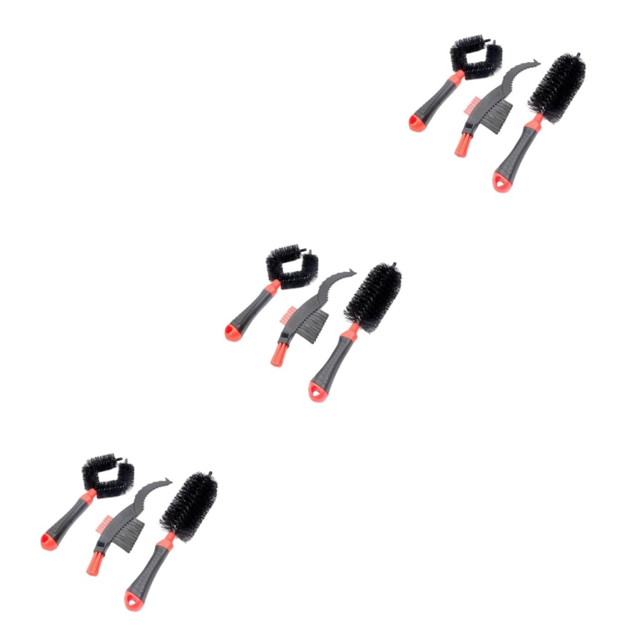 INOOMP 3sets Effiziente Fahrrad Reinigung Auto Clean Brush Kit Kette Clean Reifen Reiniger Rot 3 Stücke * 3