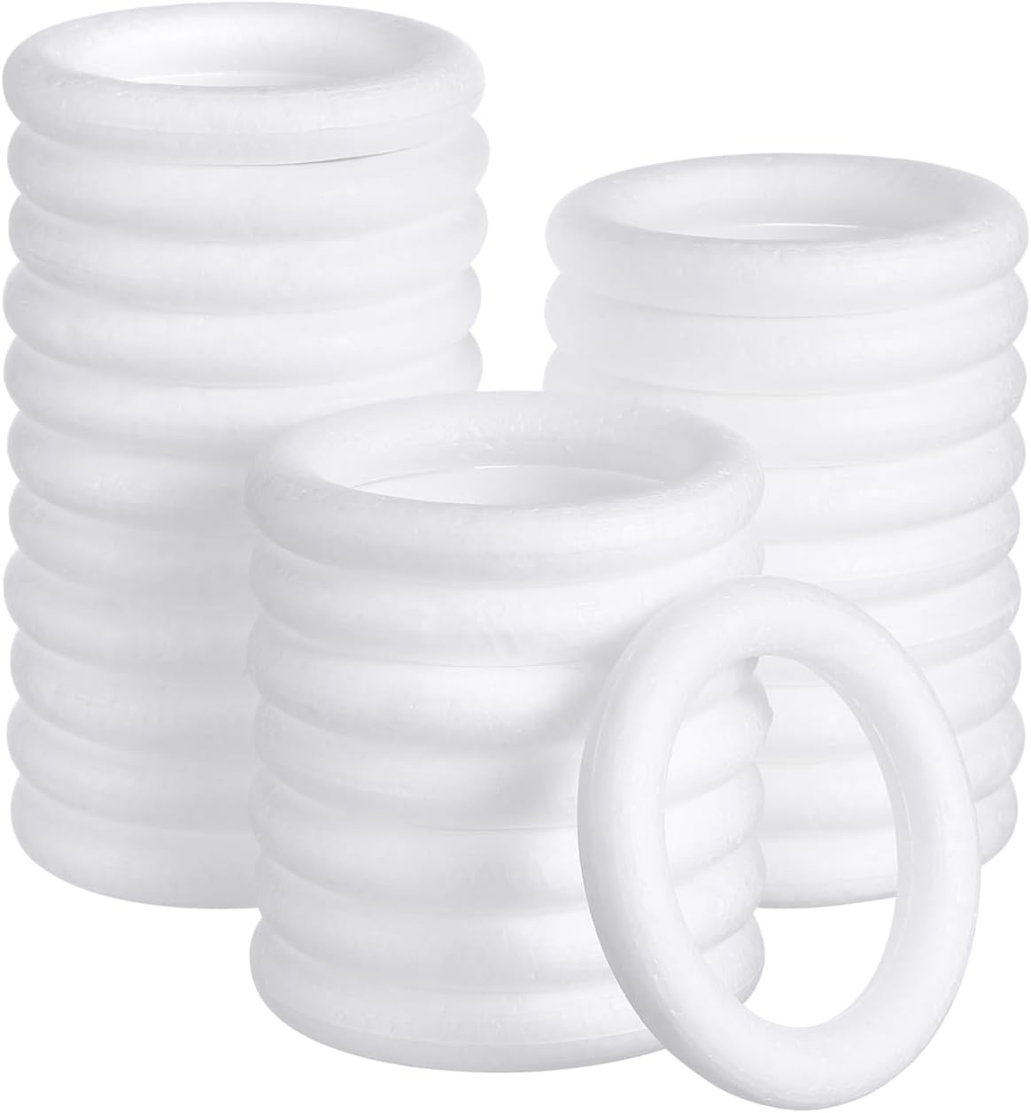 White Decor Foam Wreath Forms 4in/ 10cm Foam Circle for Christmas Decorations DIY Supplies (30 Pack) Nativity Ornaments Rings