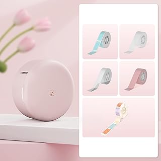 Label Maker Machine with Tape Portable Bluetooth Sticker Label Printer Small Smart Phone Handheld Mini Labeler for Office Home Inkless Rechargeable Typewriter Compatible with Android iOS