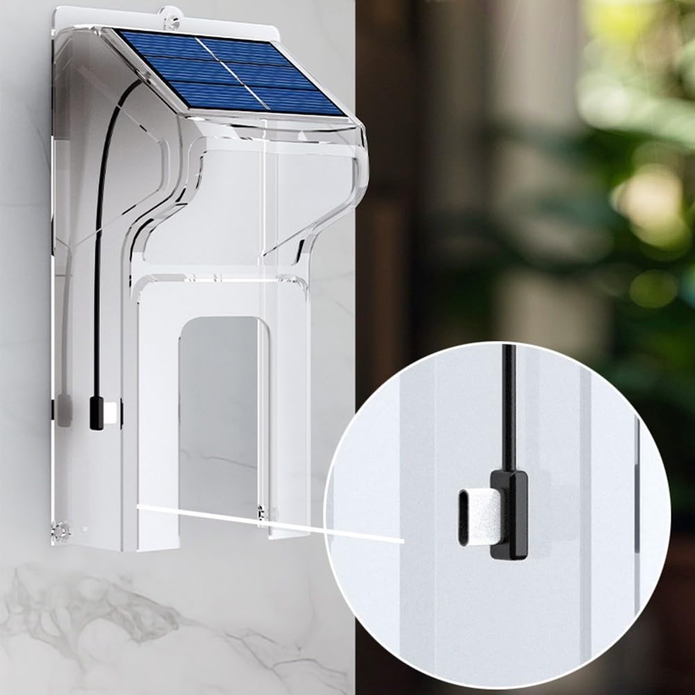 Zoegneer Campanello esterno senza fili alimentato campanello copertura+pannello solare Campanello Set Campanello Video Senza Fili Con Copertura Solare Pioggia (A)