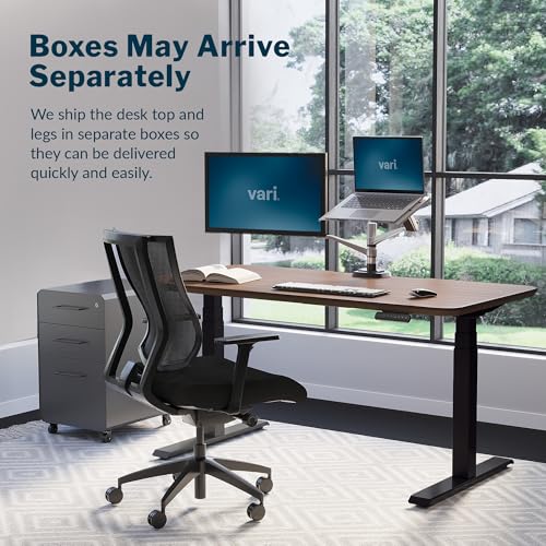 Electric standing desk walnut premium