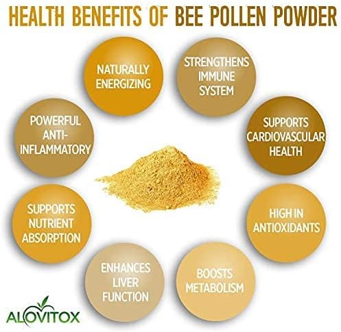 Miniatura 7 de Alovitox Polvo de polen de abeja fresca de 16 onzas  100% puro y natural de abeja cruda  Proteínas de suplemento de polen de abeja  Vitaminas B6,