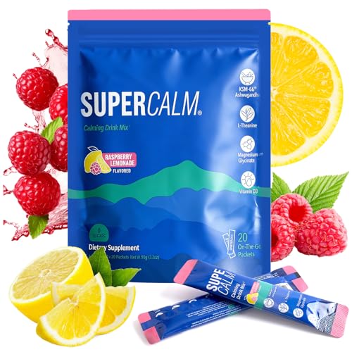 20 Pack Supercalm Powdered Drink Mix Packets Cortisol Reducing Supplements for Calm
