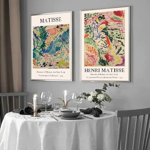 Art mural Henri Matisse lot de 2 affiches sur toile décoration pièce