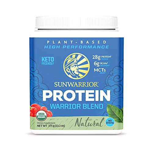 Sunwarrior Warrior Blend - Organic Vegan Plant Protein Powder with BCAAs and Pea Protein - Dairy Free, Gluten Free, Soy Free, Non- GMO, Plant Based Protein Powder, Sugar Free and Keto Friendly