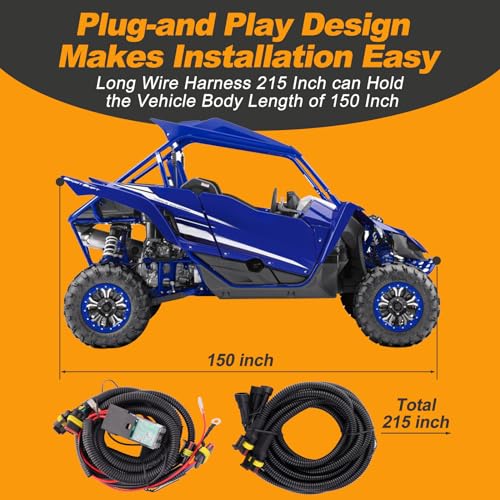 Image of UTV Turn Signal Kit,Plug and Play Street Legal Column Turn Signal Switch, Amber Led Light, Horn Kit compatible with Pioneer, Arctic Cat,Kawasaki, Polaris, Can-Am..