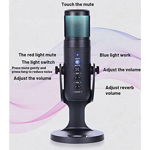 RGB-USB-Kondensatormikrofon, einstellbares USB-Mikrofon für PC, PS5, Mac usw, Anti-Vibrations-Kondensatormikrofon mit… – Bild 7