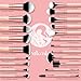 Makeup Brushes Set, Mlemle Professional 26 Pcs Makeup Kit, Include Powder Foundation Concealers Blush Eye shadows Eyebrow 21 Pcs Makeup Brushes and 2 Powder Puff, 3 Makeup Sponge(A01-Pink)