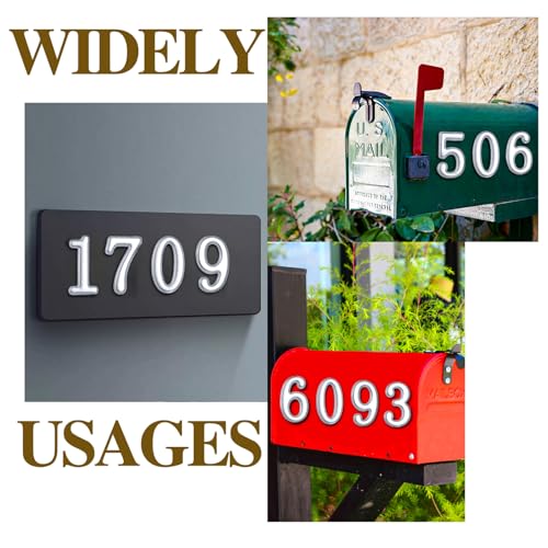Image of opasyo 30 Pieces Mailbox Numbers for Outside 2 inch 0-9 Self-Adhesive Mail Box Numbers,3D Gold House Numbers for Mailbox, Apartment, House, Trash Bins,Office Hotel Room (All silver, 2inch)
