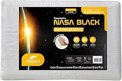 Travesseiro Nasa Black Luna Viscoelástico Macio Fibrasca Branco 40x60cm