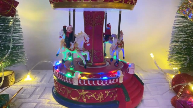 Amazon.com: Christmas Carousel Figurines Decoration