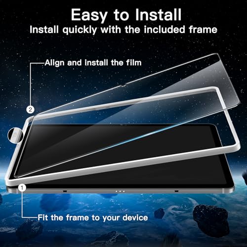 Image of JETech Screen Protector for Samsung Galaxy Tab S10 FE Plus /S10 FE+ 2025 (13.1 Inch), with Easy Installation Frame, 9H Tempered Glass Film, HD Clear, 2-Pack