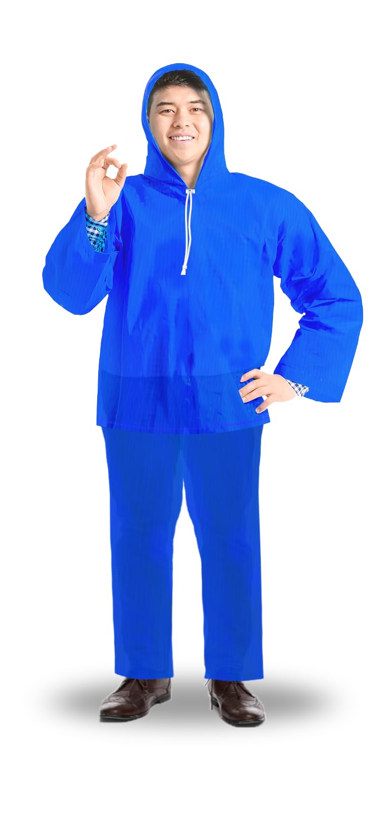 Shalimar Plastic Unisex Cross Laminated Reusable (Casual Style Rain Coat/Rain Suit) Pack Of 2 Multicolor, (Free Size), Blue-image-5