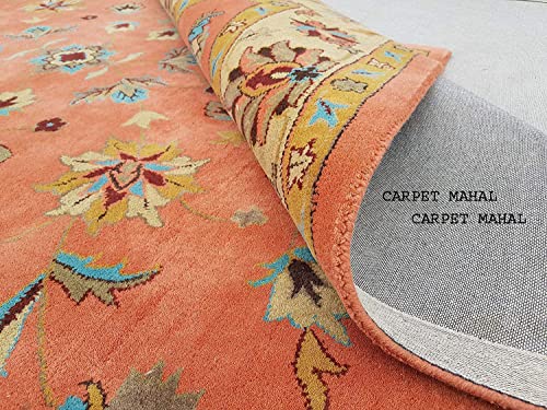 Image of Carpet Mahal Export Quality Handmade Tuffted Pure Woollen Carpet for Living Room Bedroom Size 6 x 6 feet Square (180X180 Cm) Color-Multi