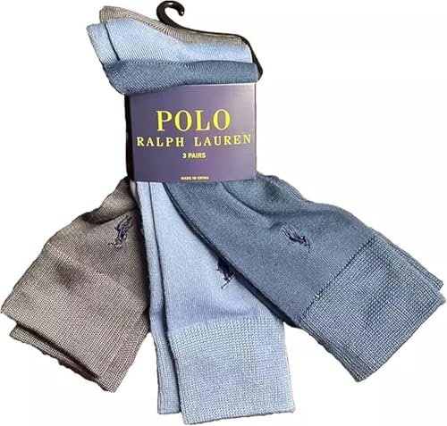 Polo Ralph Lauren 3er-Pack Kleid Hosen Socken (Blaugrün, Hellblau, Grau)...
