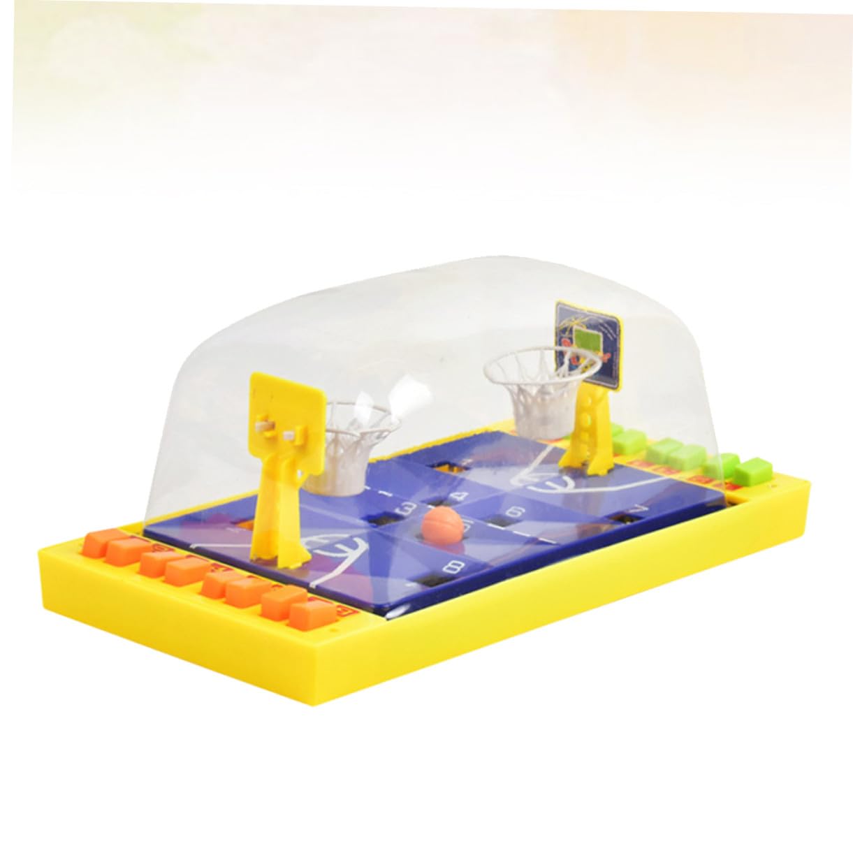 Terrain de Basket Interactif de Table à Deux Joueurs en Plastique Jaune