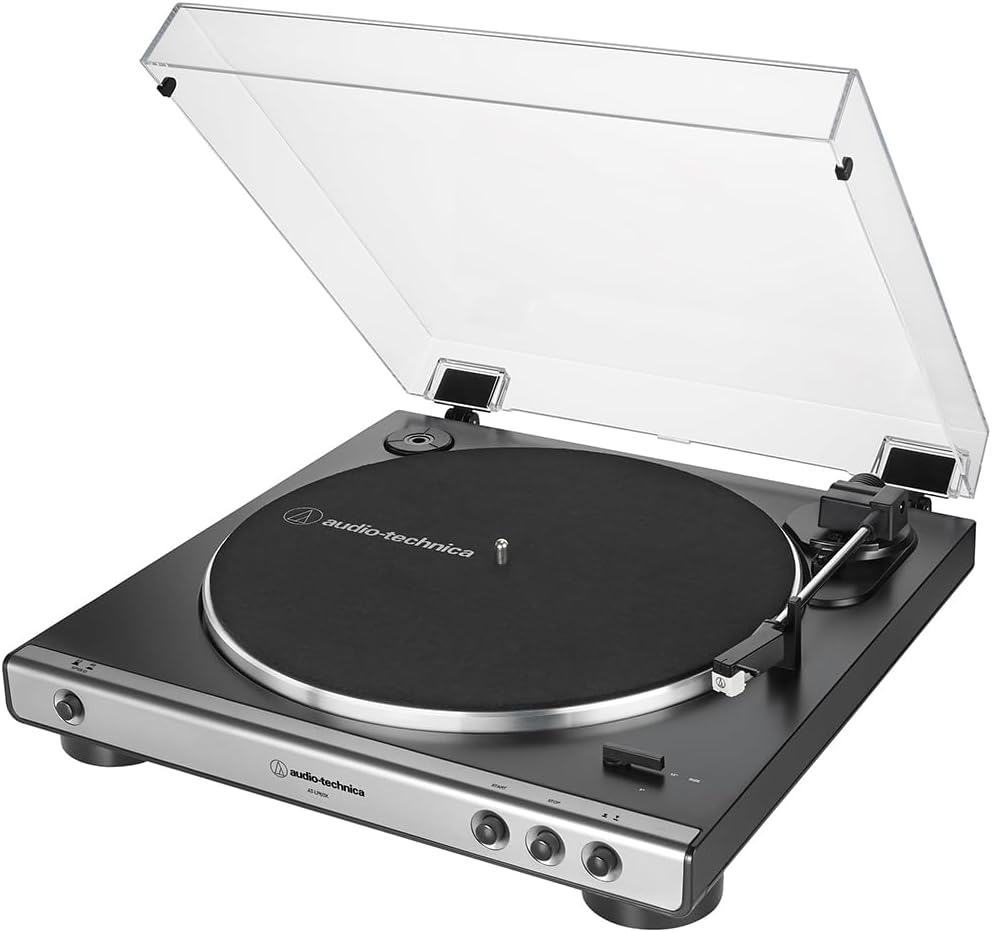 Audio-Technica AT-LP60X-GM Fully Automatic Belt-Drive Turntable 33-1/3 & 45 RPM Gunmetal/Black Bundle with PreSonus Eris 3.5 Studio Monitors Pair and 2 YR CPS Enhanced Protection Pack