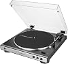 Tocadiscos Audio-Technica AT-LP60X-GM de transmisión por correa totalmente automático, 33-1/3 y 45 RPM, gris metálico/negro, paquete con monitores de estudio PreSonus Eris 3.5 (par) y paquete de protección extendida CPS por 2 años 5