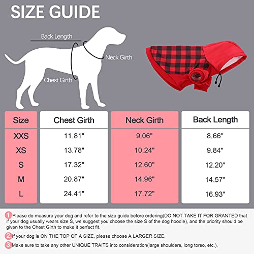 Dog Hoodie For Small Medium Dogs Cats, Soft Dog Sweatshirt, Plaid Puppy Pullover Hoodies For Small Dogs Boy Girl, English French Bulldog Hoodie, Warm Fleece Dog Winter Coat Outfit Vest,Red Xxs #TOP1