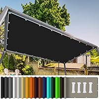 Zonnezeil Rechthoekig 95 x 500 cm Polyester 98% Uv-Bescherming Zonnescherm Zeil Schaduw met Bevestigingsset Aanpasbaar Voor Buiten Balkon Tuin Terras, Lichtgrijze