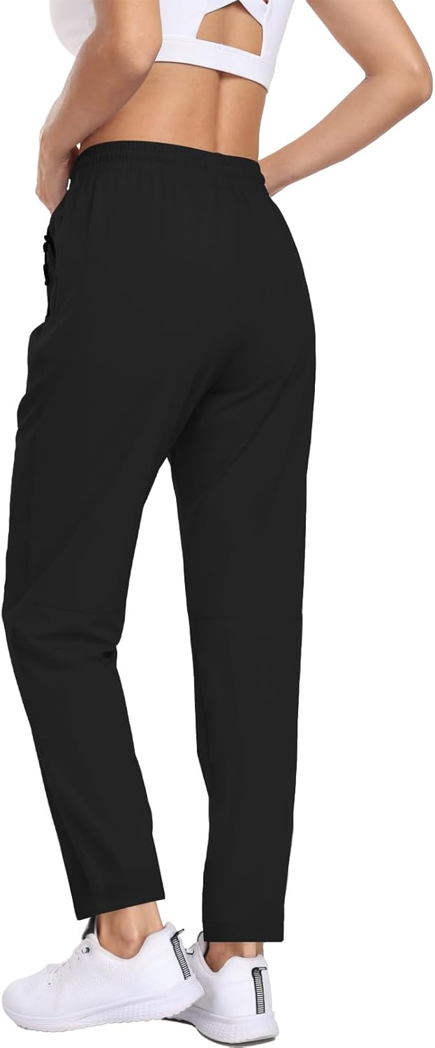 Womens Hiking Pants Water Resistant Quick Dry Sweatpants Elastic Waist UPF 50+ Cargo Lightweight Work Travel Casual - Image 4
