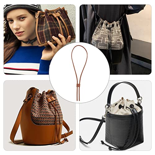 Sangle de sac à main en cuir marron chic et cordon de serrage amovible