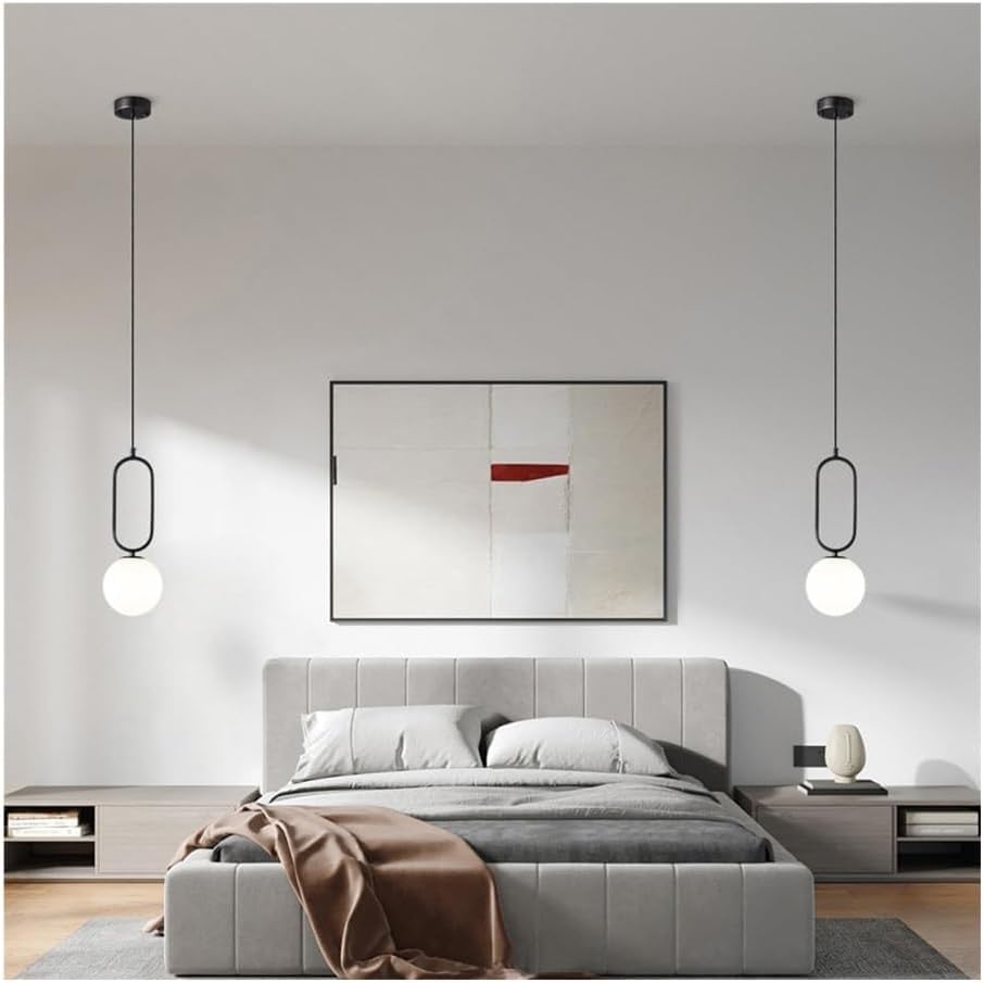 Lámpara de Noche de Cristal Yre para Techo Suspendido y Decoración de Comedores Retro E14 4