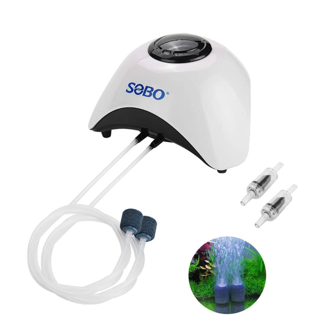 SOBO SB-860A Aquarium Dual Outlet Super Silent Design Adjustable Air Pump with 3 Meter Tube, 2 Air Stone & 2 Check Valve| Power : 10W | Output : 2 * 6L/min | Pressure : 0.016mpa (B0C2D3TL61) Amazon Price History, Amazon Price Tracker