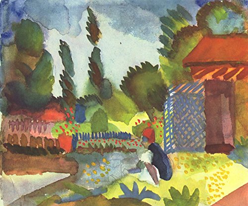 Cuadro August Macke 'By the River' pequeño con marco marrón